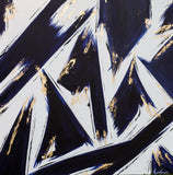 "Shattered Blues" Abstract Original 36x36